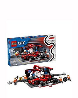 LEGO City F1 Pit Stop & Pit Crew with Ferrari Car Model Racing Vehicle Toy 60443