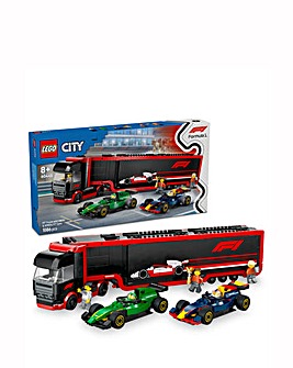 LEGO City F1 Truck with RB20 & AMR24 F1 Cars Race Vehicle Transporter 60445