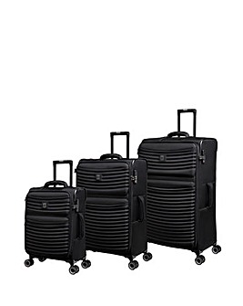 IT Luggage Precursor Black Suitcase Range with TSA Lock