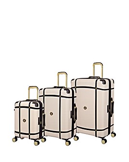 IT Luggage Superiority Cream Suitcase Range with TSA Lock