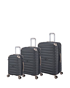 IT Luggage Skyscraper Cool Dark Grey Suitcase Range with TSA Lock