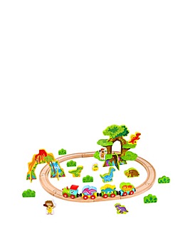 Tooky Toy Wooden Small Dinosaur Train Set