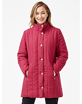 Viz-a-Viz berry quilted coat