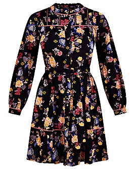 Monsoon Floral Print Belted Jersey Dress