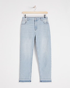Anise Marguarite Bleach Wash Release Hem Straight Leg Jean
