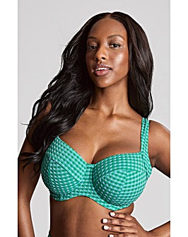 Panache Olivia Full Cup Wired Bikini Top Green Gingham