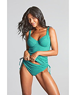 Panache Iris Balcony Wired Tankini Top Green Gingham