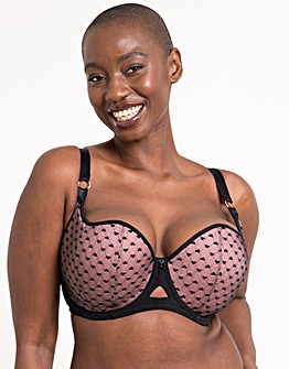 Curvy Kate Boost Heartbreaker Padded Balcony Bra Black/Pink