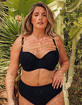 Curvy Kate Jet Set Padded Balcony Wired Bikini Top Black