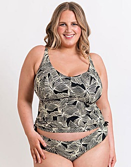 Curvy Kate Ripple Reef Non Wired Multiway Tankini Top Black Print