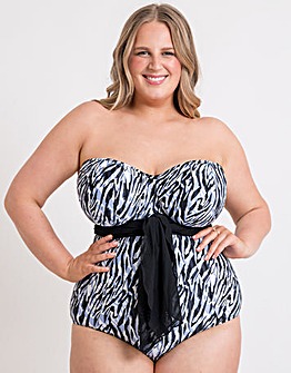 Curvy Kate Wrapsody Bandeau Multiway Swimsuit Zebra Print