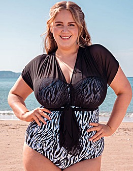 Curvy Kate Wrapsody Bandeau Multiway Swimsuit Zebra Print