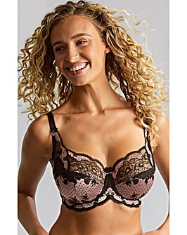 Panache Clara Full Cup Wired Bra Black/Pink