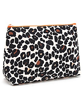 VICTORIA GREEN Mia Large Make Up Bag Leopard Tan