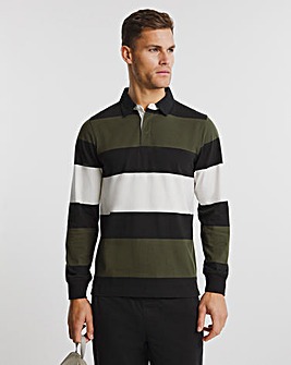 Stripe Long Sleeve Rugby Top L