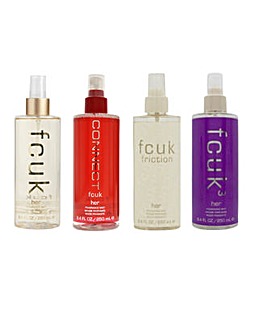 FCUK Bodymist 250ml x 4