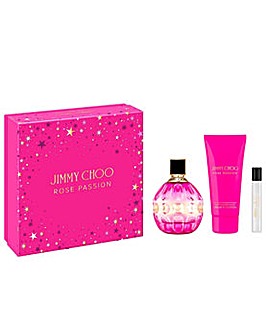 Jimmy Choo Rose Passion Giftset EDP Spray 100ml & Body Lotion 100ml & 7.5ml