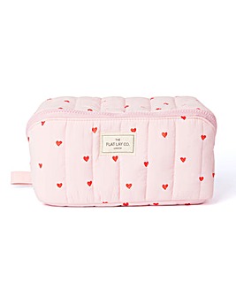 The Flat Lay Co.Marshmallow Makeup Box Bag in Pink Hearts