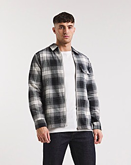 Check Flannel Zip Through Overshirt