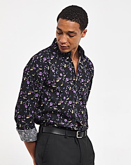 William Hunt Navy Floral Print Shirt