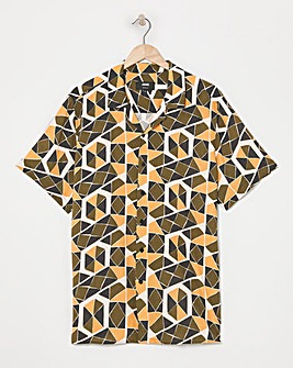 Short Sleeve Geo Print Shirt with Ecovero