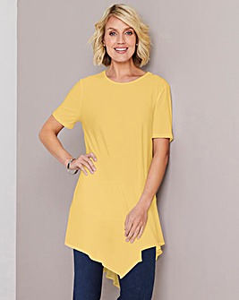 Julipa Lemon Jersey Tunic with Chiffon Trim