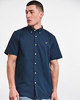 Voi Plain Oxford Short Sleeve Shirt Long Length