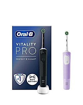 Oral-B Vitality PRO Black & Lilac (Duo Pack) Electric Toothbrushes