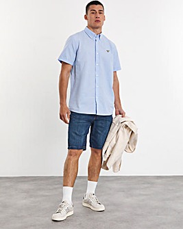 Voi Plain Oxford Short Sleeve Shirt Long Length