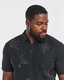 Jack & Jones Leon Floral Printed Polo - Black