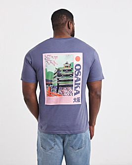 Jack & Jones Osaka Back Graphic T-Shirt - Blue