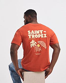 Jack & Jones Saint-Tropez Back Graphic T-Shirt - Orange