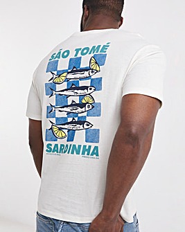 Jack & Jones Sardinia Back Graphic T-Shirt - Cream