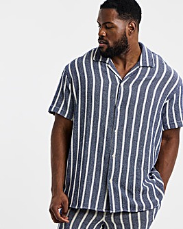 Jack & Jones Coba Stripe Resort Shirt - Blue