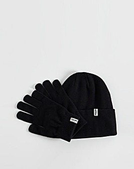 Jack & Jones Cooper Beanie & Glove Set With Gift Box - Black