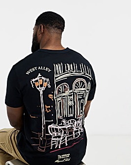 Jack& Jones Bedford Back Graphic T-Shirt - Black