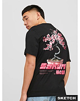 Jack & Jones Sakura Crew Neck T-Shirt - Black