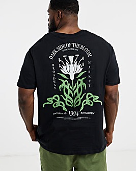 Jack & Jones Dark Side of The Bloom Back Graphic T-Shirt - Black