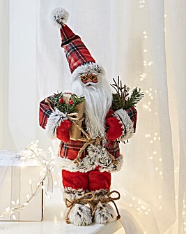 Red Tartan Standing Santa