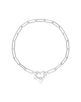 Simply Silver Sterling Silver 925 Open Heart Closure Bracelet