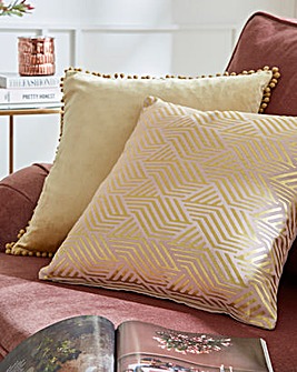 Gold Foil Printed Blush Cushion