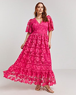 Lovedrobe Lace V-Neck Midaxi Dress