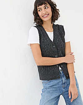 FatFace Macy Cable Button Tank