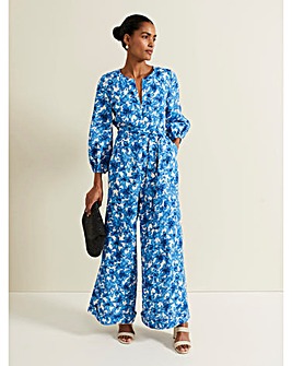 Phase Eight Rosey Floral Linen Jumpsuit