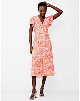 French Connection Cass Delphine V Neck Midi Dress