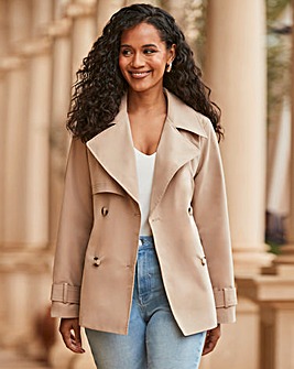 Sosandar Stone Trench Coat With Pockets