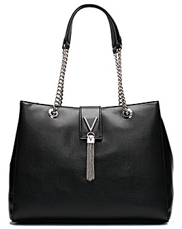 Valentino Bags Divina Pebbled Chain Tote Bag