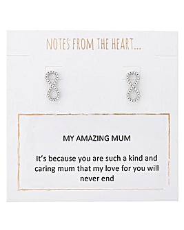 Notes from the Heart My Amazing Mum Infinity Earrings