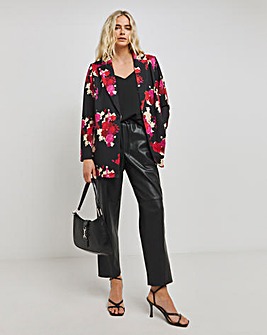 Made in GB Floral Print Scuba Crepe Jersey Blazer