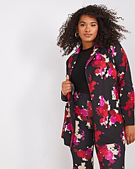 Made in GB Floral Print Scuba Crepe Jersey Blazer